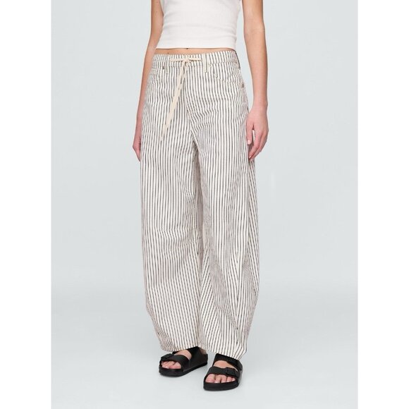 NWT Gap Horseshoe High Rise Jeans Womens 12 Indigo Stripe Barrell Leg - Picture 4 of 14